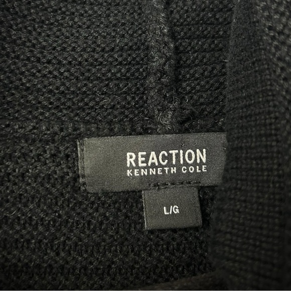 Kenneth Cole Black Cowl Neck Ribbed Sweater L - Picture 4 of 6